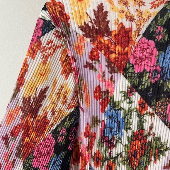 Anthropologie women’s large Shara Pleated  Dress Patchwork Floral - Picture 15 of 15